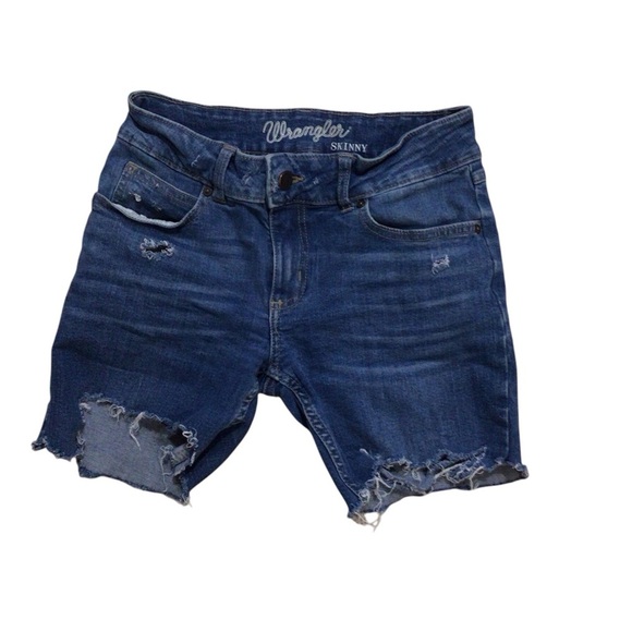 Wrangler Blue Jean Shorts Distressed Cut-Offs size 28 - Picture 4 of 5